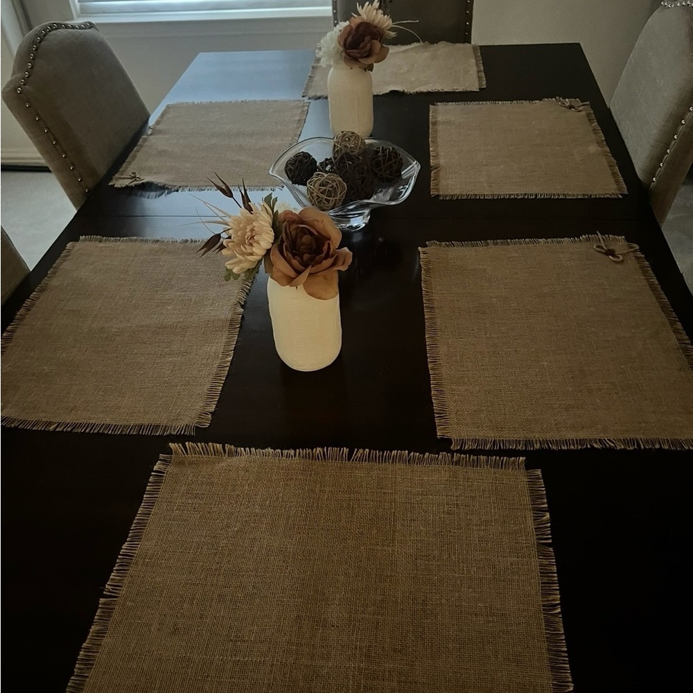 Rustic Burlap Placemats Set